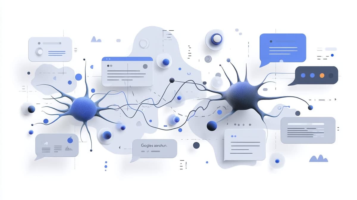 Illustration of digital neurons network with real-time data for Google Bard for Brainstorming Sessions