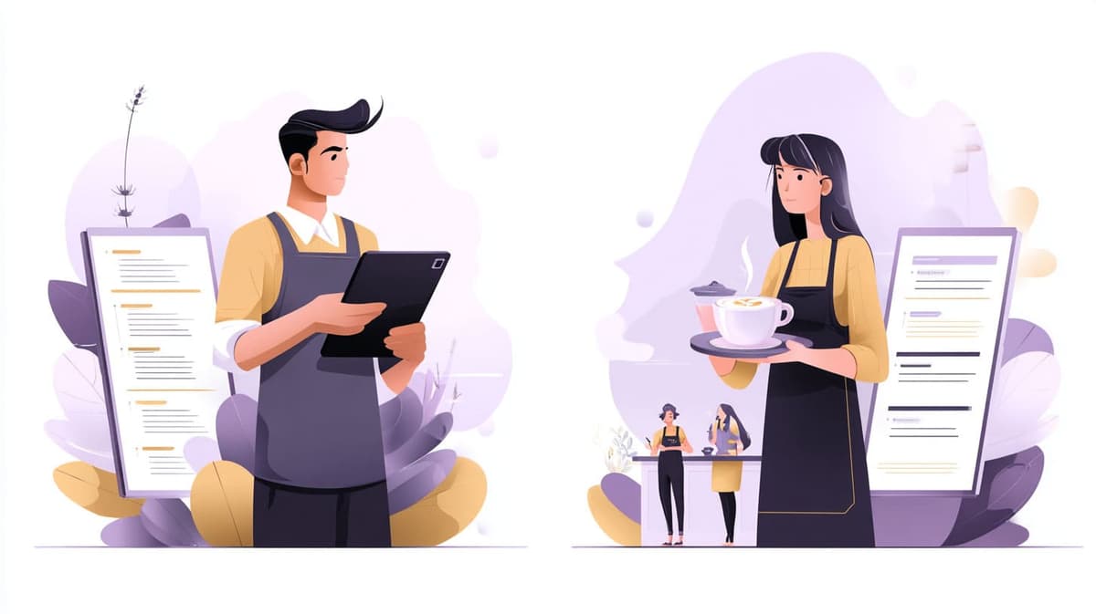 Illustration of barista training metaphor for Building Your First AI Chatbot: A Step-by-Step Guide
