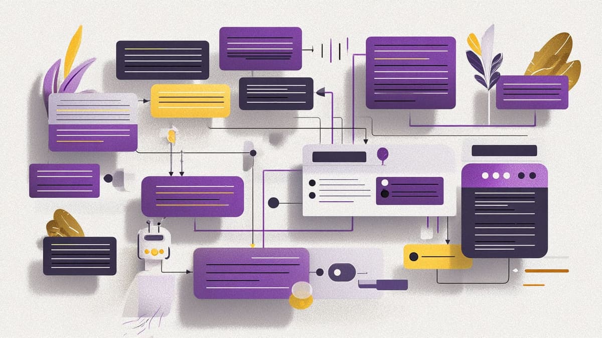 Illustration of choose your own adventure flowchart for Building Your First AI Chatbot: A Step-by-Step Guide