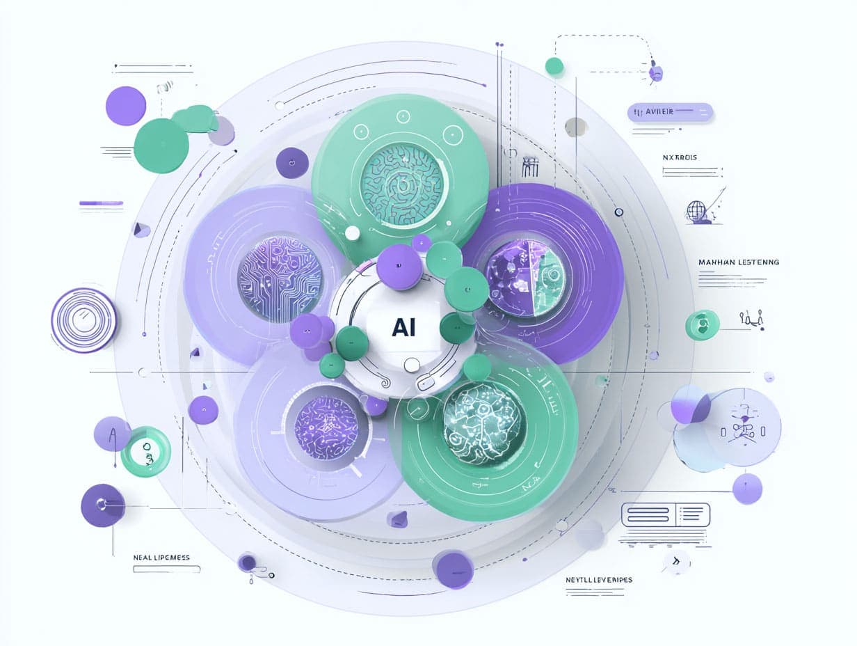 Visual comparison of AI vs Machine Learning showing nested relationship