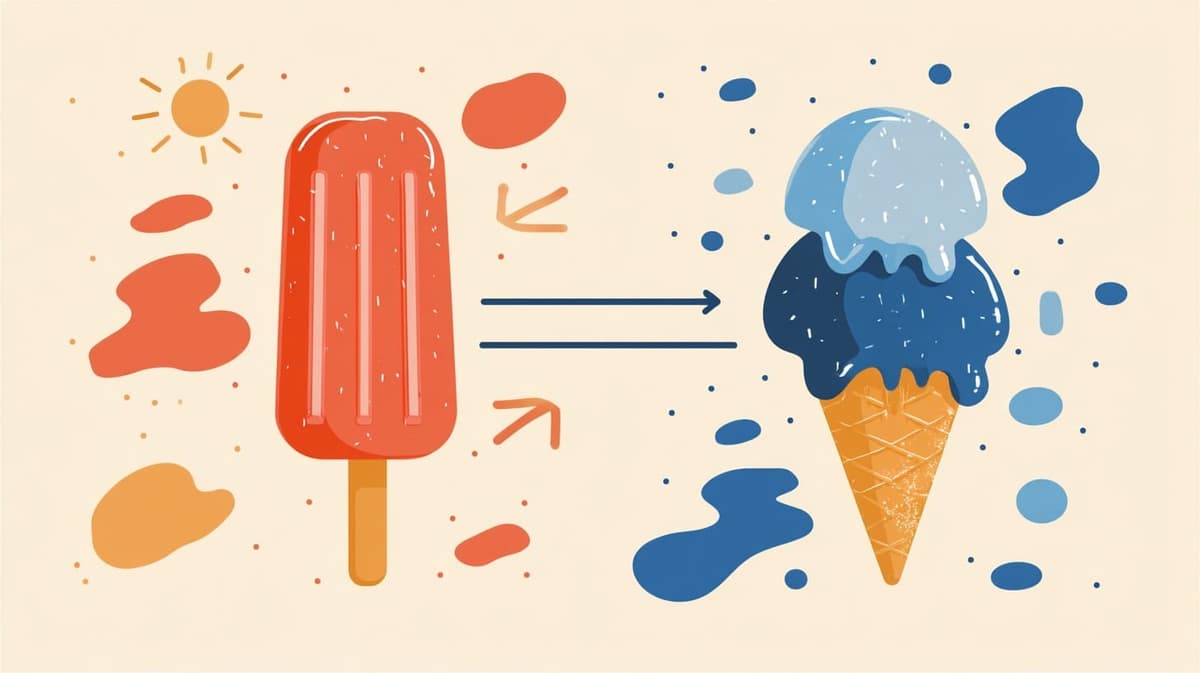Illustration of melting popsicle vs perfect ice cream comparison for What Are Prompt Engineering Basics?