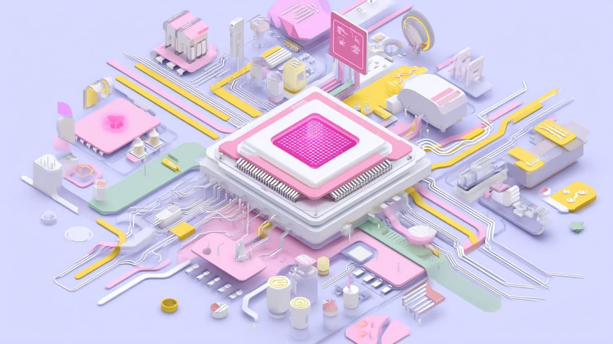 Illustration showing AI applications across different industries